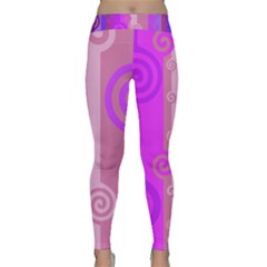 Ring Kringel Background Abstract Purple Classic Yoga Leggings by AnjaniArt