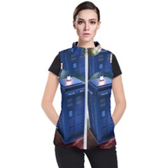 The Police Box Tardis Time Travel Device Used Doctor Who Women s Puffer Vest by Sudhe