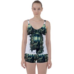 Time Machine Doctor Who Tie Front Two Piece Tankini by Sudhe