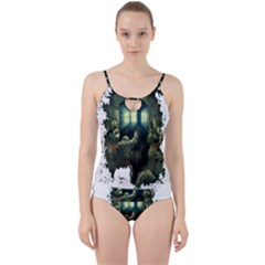 Time Machine Doctor Who Cut Out Top Tankini Set by Sudhe