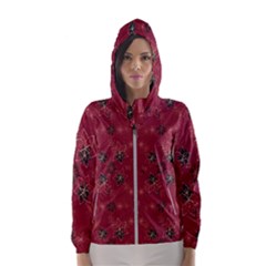 Modern Floral Collage Print Pattern Modern Floral Collage Print Pattern Women s Hooded Windbreaker by dflcprintsclothing