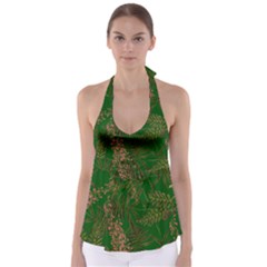 Fern Dark Green Babydoll Tankini Top