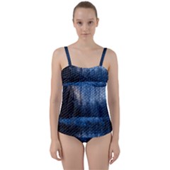 Mountain Glass Twist Front Tankini Set