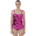 Cherry Blossoms Floral Design Twist Front Tankini Set View1