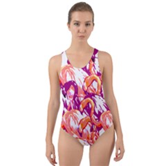 Flamingos Cut-out Back One Piece Swimsuit by StarvingArtisan