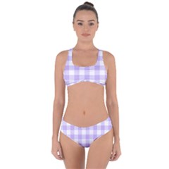 Lavender Gingham Criss Cross Bikini Set