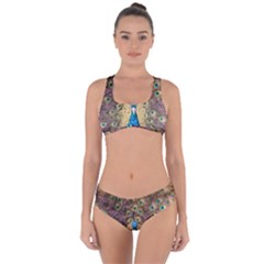 Peacock Feather Peacock Feather Criss Cross Bikini Set by Pakrebo