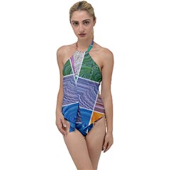 Electric Field Art Collage I Go With The Flow One Piece Swimsuit by okhismakingart