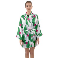 Feuilles Et Pois Long Sleeve Kimono Robe by perlette