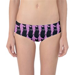 Cat Silouette Pattern Pink Classic Bikini Bottoms