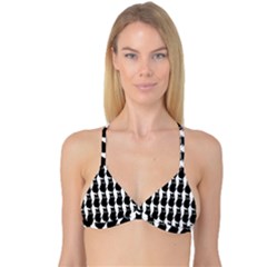 Cat Silouette Pattern Reversible Tri Bikini Top
