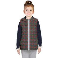 Roses Black Plaid Kids  Hooded Puffer Vest