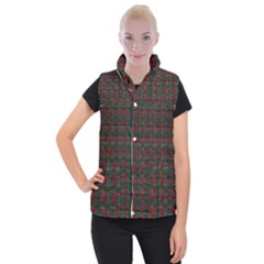 Roses Black Plaid Women s Button Up Vest