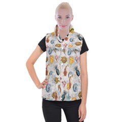 Sea World Vintage Pattern Women s Button Up Vest by Valentinaart