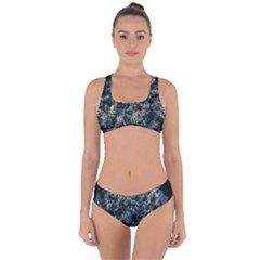 Queen Annes Lace In Blue And Yellow Criss Cross Bikini Set by okhismakingart