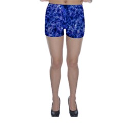 Queen Annes Lace In Blue Skinny Shorts by okhismakingart