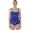 Queen Annes Lace in Blue Twist Front Tankini Set View1