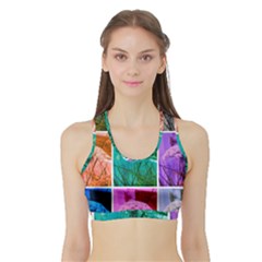 Color Block Queen Annes Lace Collage Sports Bra With Border