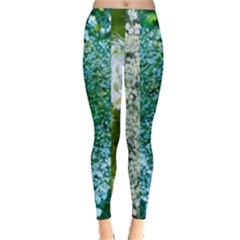 Queen Annes Lace Vertical Slice Collage Leggings  by okhismakingart