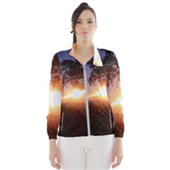 Mountain Sunset Women s Windbreaker by okhismakingart