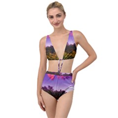Purple Afternoon Tied Up Two Piece Swimsuit by okhismakingart