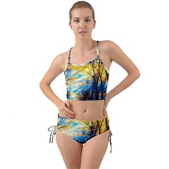 Yellow And Blue Forest Mini Tank Bikini Set by okhismakingart