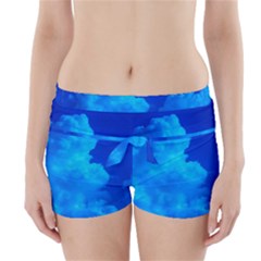 Deep Blue Clouds Boyleg Bikini Wrap Bottoms by okhismakingart