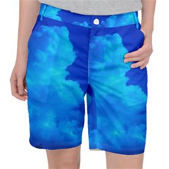 Deep Blue Clouds Pocket Shorts by okhismakingart