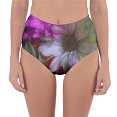 Grainy Green Flower (with Blue Tint) Reversible High-waist Bikini Bottoms by okhismakingart