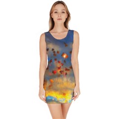 Football Fireworks Bodycon Dress by okhismakingart