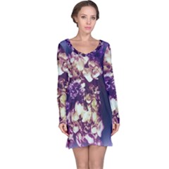 Soft Purple Hydrangeas Long Sleeve Nightdress by okhismakingart