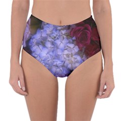 Hydrangea Arrangement Ii (blue Tint) Reversible High-waist Bikini Bottoms by okhismakingart