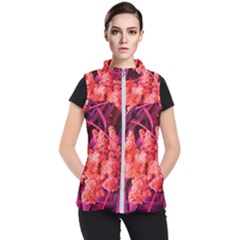 Pink Sideways Sumac Women s Puffer Vest by okhismakingart