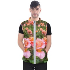 Pink Rose Field Men s Puffer Vest by okhismakingart