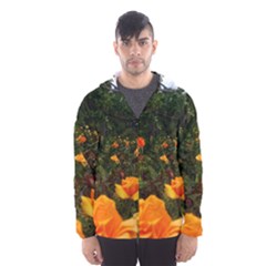 Orange Rose Field Men s Hooded Windbreaker by okhismakingart