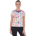 Donut pattern with funny candies Short Sleeve Sports Top  View1
