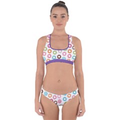 Donut Pattern With Funny Candies Cross Back Hipster Bikini Set by genx