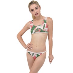 Tropical Watermelon Leaves Pink And Green Jungle Leaves Retro Hawaiian Style The Little Details Bikini Set by genx