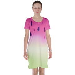 Watermelon Pastel Gradient Pink Watermelon Pastel Gradient Short Sleeve Nightdress by genx