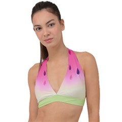 Watermelon Pastel Gradient Pink Watermelon Pastel Gradient Halter Plunge Bikini Top by genx