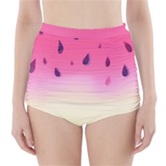 Watermelon Pastel Gradient Pink Watermelon Pastel Gradient High-waisted Bikini Bottoms