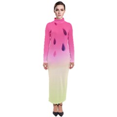 Watermelon Pastel Gradient Pink Watermelon Pastel Gradient Turtleneck Maxi Dress by genx