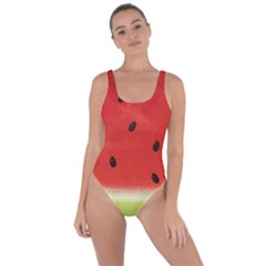 Juicy Paint Texture Watermelon Red And Green Watercolor Bring Sexy Back Swimsuit by genx