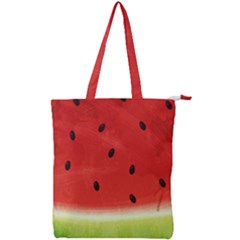 Juicy Paint Texture Watermelon Red And Green Watercolor Double Zip Up Tote Bag by genx