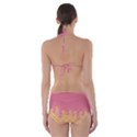 Ice Cream Pink melting background with beige cone Cut-Out One Piece Swimsuit View2