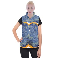 The Starry Night Starry Night Over The Rhne Pain Women s Button Up Vest