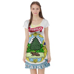 Coat Of Arms Of Maine Short Sleeve Skater Dress by abbeyz71