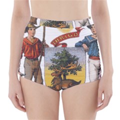 Maine State Coat Of Arms (str?hl), 1899 High-waisted Bikini Bottoms by abbeyz71