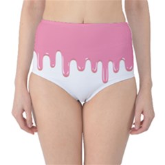 Ice Cream Pink Melting Background Bubble Gum Classic High-waist Bikini Bottoms by genx