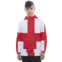 Flag Of England Men s Front Pocket Pullover Windbreaker by abbeyz71